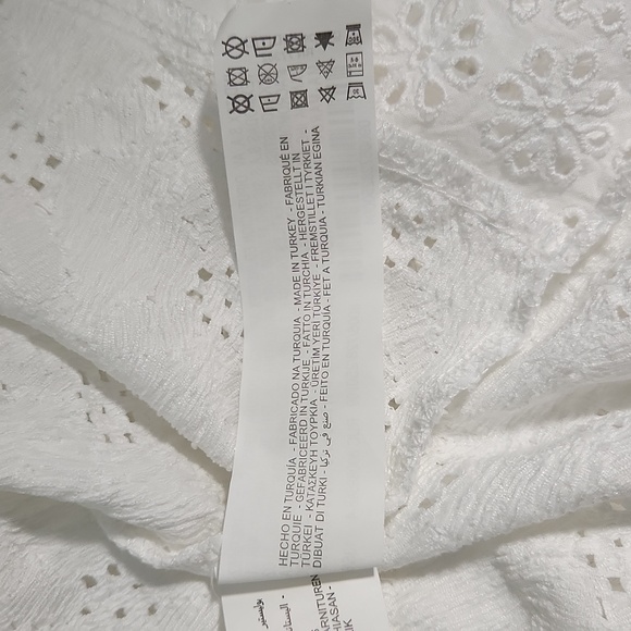 Zara Girls White Eyelet Balloon Short Sleeve Blouse, Size 9 ~ EUC - Picture 8 of 9